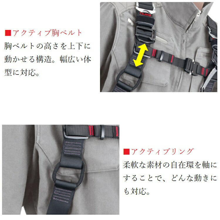 楽天市場 新規格 フルハーネス タジマ Tajima 安全帯 フルハーネス Azsスチール製 Segハーネス 墜落制止用器具適合 S M Lサイズ ブラック 送料無料 だてもの
