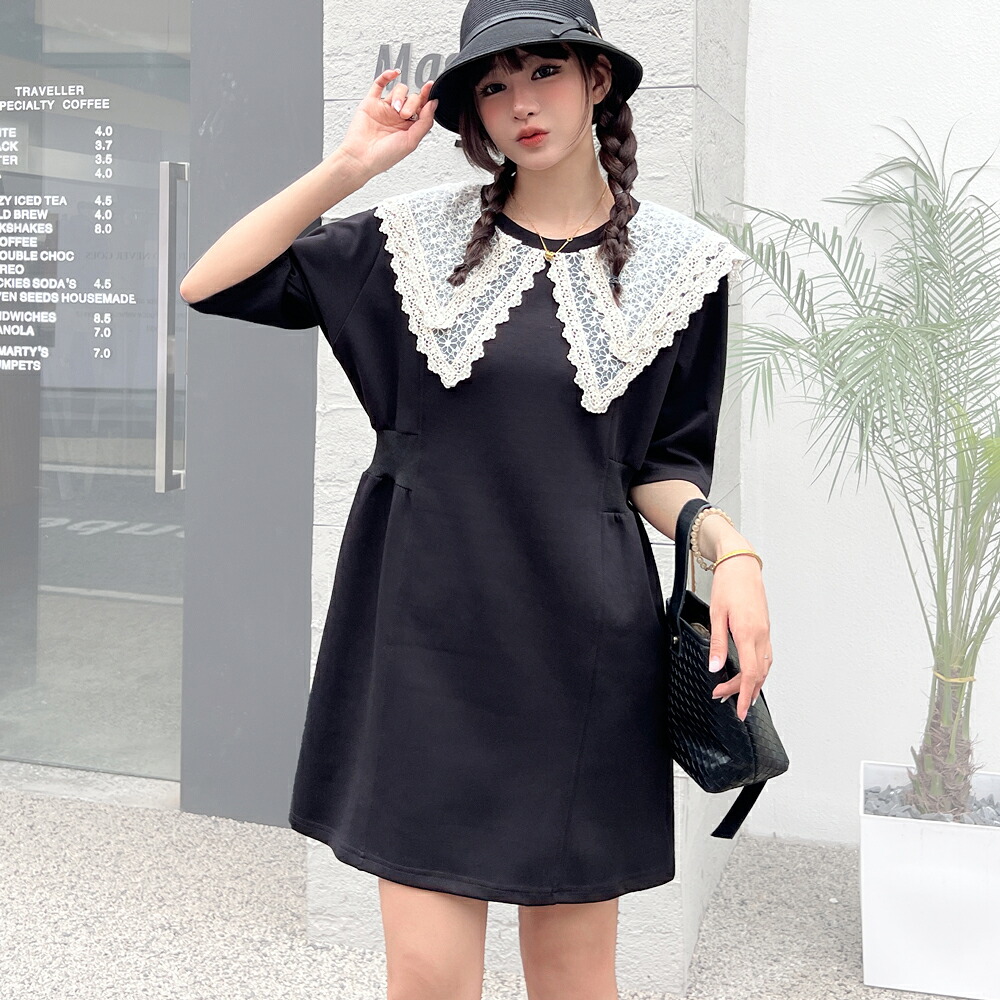 【SALE】 Women's Spring Dresses: Stylish, Slimming, Shirt Dresses, Casual Mini Dresses, Knee-Length Dresses, Ribbon Neck, Women's Tops, Spring, Short Sleeves, Summer, Long Dresses, U-Neck, Flare Dresses, T-Shirt Dresses