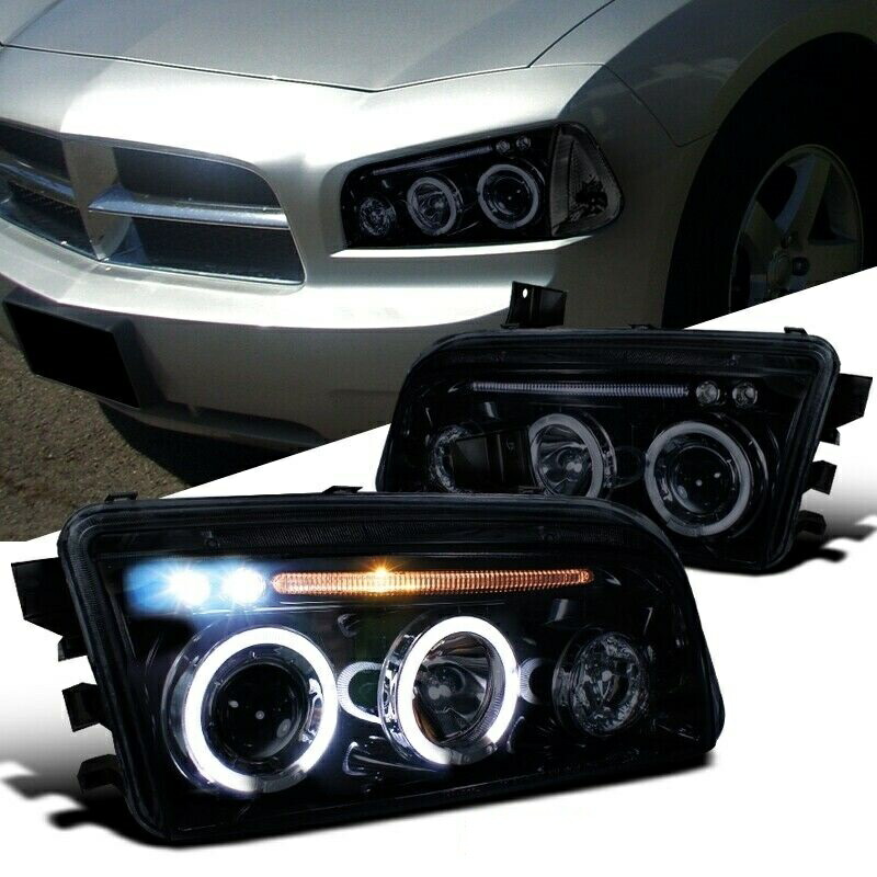 オールノット 06-09ダッジチャージャーHALO LED BLACK PROJECTORヘッド