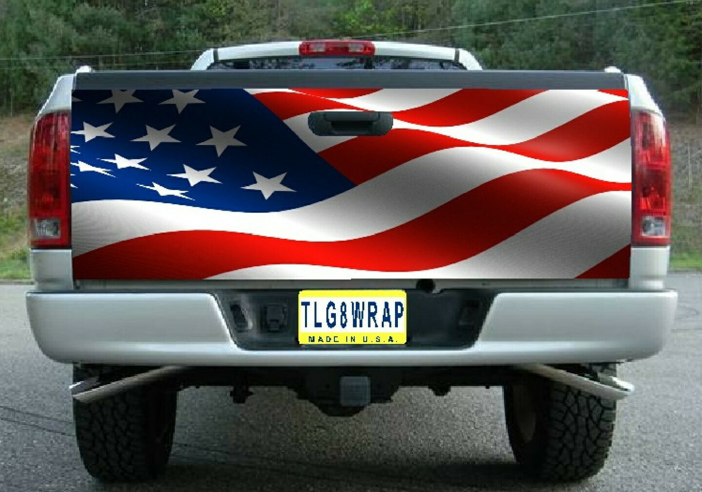 40円 未使用 デカール ステッカー テールゲート ピックアップ ピックアップトラック Picup Truck アメリカンフラグ アメリカ国旗 American Flag Sticker No 10