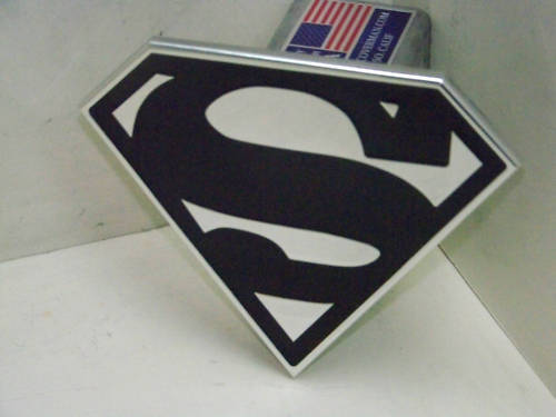 ヒッチカバー　SUPERMAN　スーパーマン / 黒 / hitch cover / ピックアップ / トレーラー / 2インチ画像