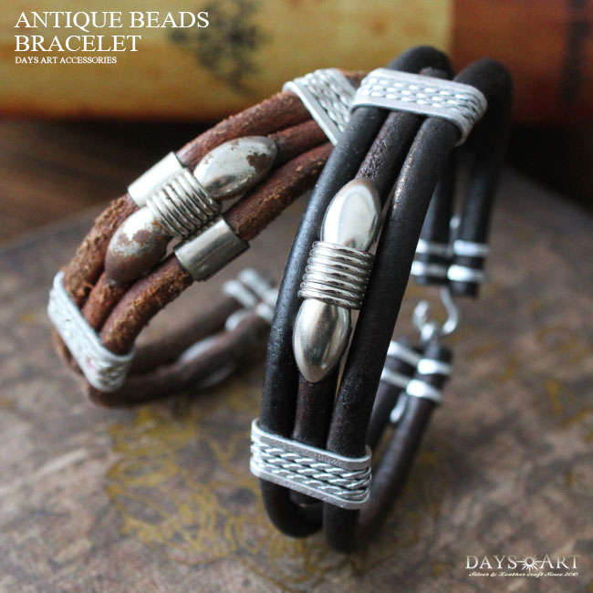 楽天市場】山岳民族アカ族 レザーブレスレット レザーバングル