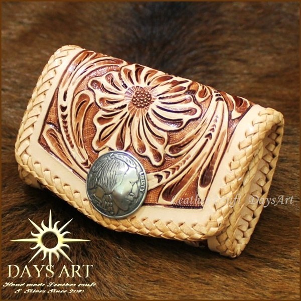 楽天市場】本牛革 サドルレザー フラワーカービング レザーコイン