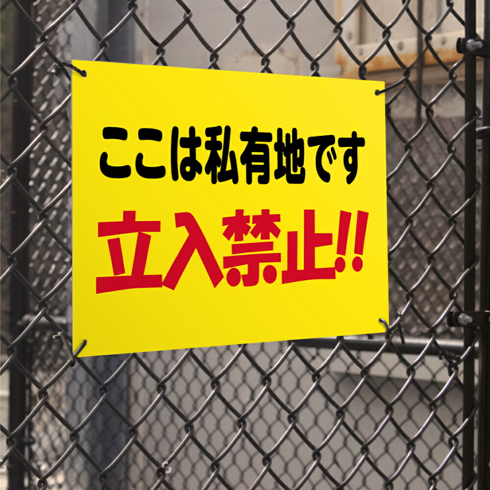 【ここは私有地です立入禁止！！】立ち入り禁止 立入禁止 看板 案内板 標識 注意看板 看板 サイズ選べる 長方形 横看板 オーダー 屋外 看板 標識 注意 注意看板 禁止 危険立入禁止 駐車場 私有地 管理 sh-k-00026