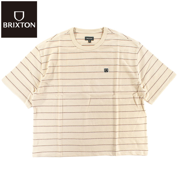BRIXTON メンズ Tシャツ ブリクストン ニット 半袖Tシャツ バックプリント SHIELD PIQUE SHORT SLEEVE BOXY KNIT TEE