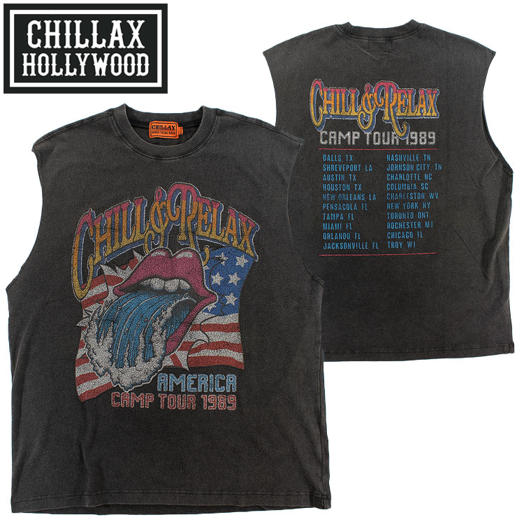 CHILLAX ブラックタンクトップ L 楽天市場】CHILLAX チラックス メンズ タンクトップ バンド