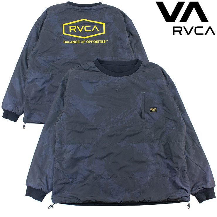RVCA ルカ メンズ 大きめ トレーナー ジャケット リバーシブル プルオーバー クルーネック 総柄 ルーカ BF042006