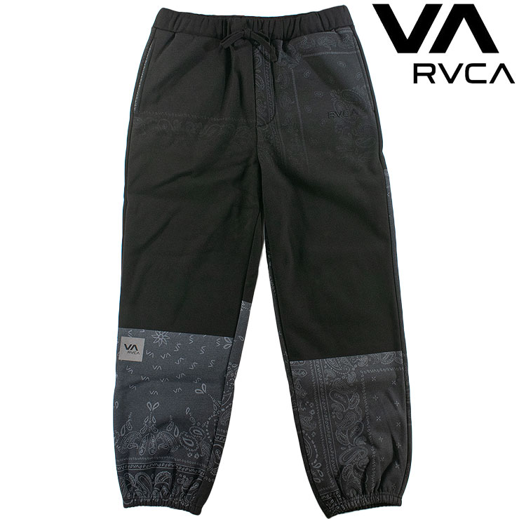 メンズ スウェットパンツ ルーカ パッチワーク ズボン ペイズリー柄 裏起毛 パンツ 撥水 防風 ルカ RVCA BF042706