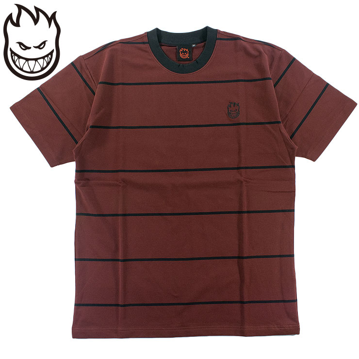スピットファイア メンズ ティーシャツ 間借り人 朦朦たる ヘビーウェイト 紅茶ティーシャツ SPITFIRE BIGHEAD EMB STRIPE TEE
