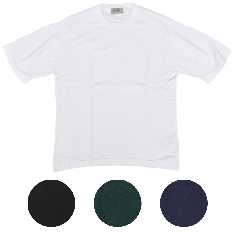 JOHN SMEDLEY ジョンスメドレー TINDALL メンズクルーネック半袖編み物ティーシャツ ティンドール 24G Sea Island Cotton100%  Crew Neck Shirt メンズ 差し上げ物にも至適