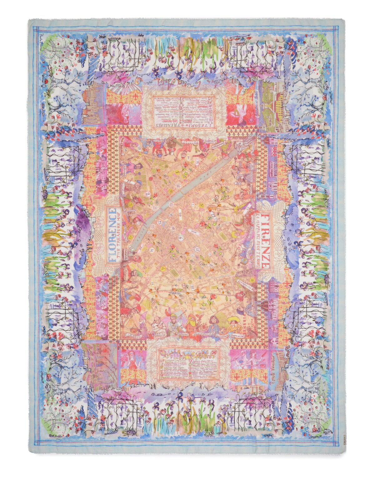 Faliero Sarti ファリエロサルティ Florence Map フローレンスマップ フィレンツェ ストール スカーフ マフラー ユニセックス モダール×シルク stole Scarf 男女 E26 2015 37,570円