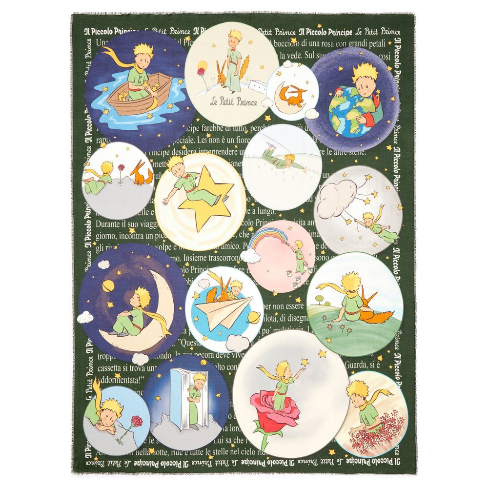 Faliero Sarti ファリエロサルティ Le Petit Prince 星の王子さま ストール スカーフ マフラー ユニセックス モダール×カシミア stole Scarf 男女 I26 2116