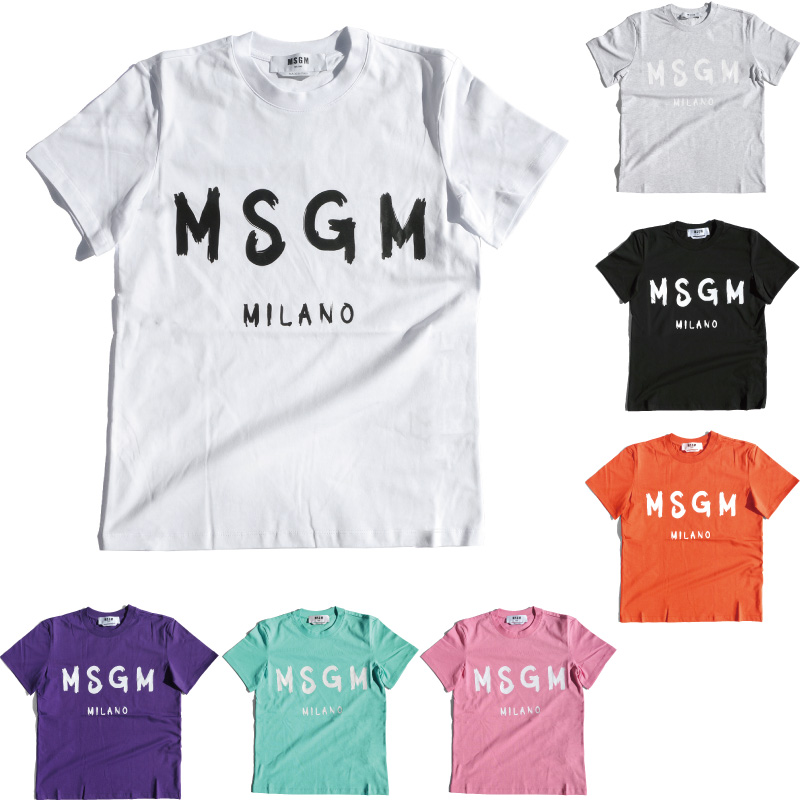 楽天市場】MSGM メンズ ブラッシュペイントロゴTシャツ クルーネック 