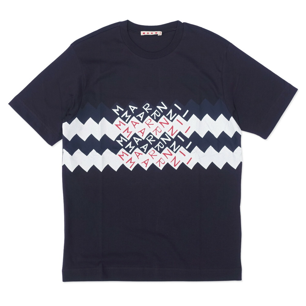 MARNI キッズ ロゴ ネイビー Tシャツ MARNI マルニ Tシャツ KIDS マルニキッズ 大人も着用可能 M01466