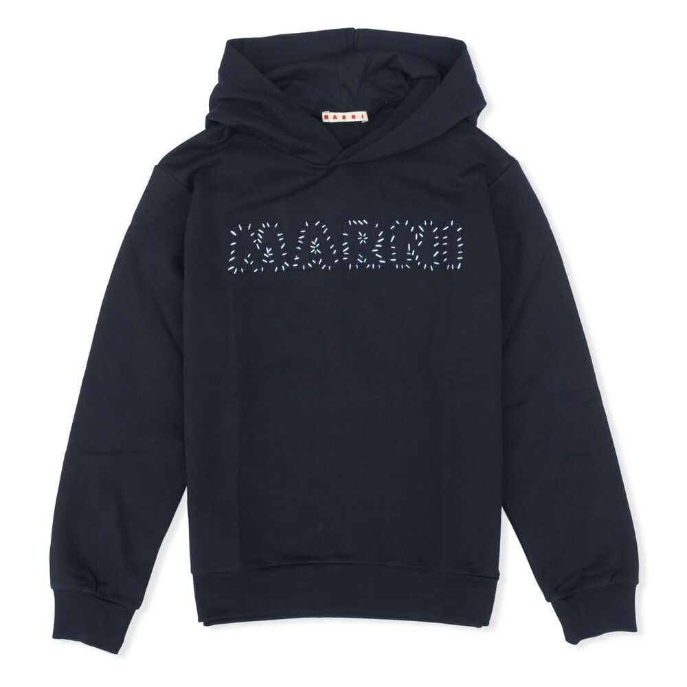 MARNI マルニ キッズ ロゴタイプ入り口・入口長袖汗水 パーカー フーディー MS315U M01409 0M803 米国海軍 お嬢さん 成年者も聞き入れる