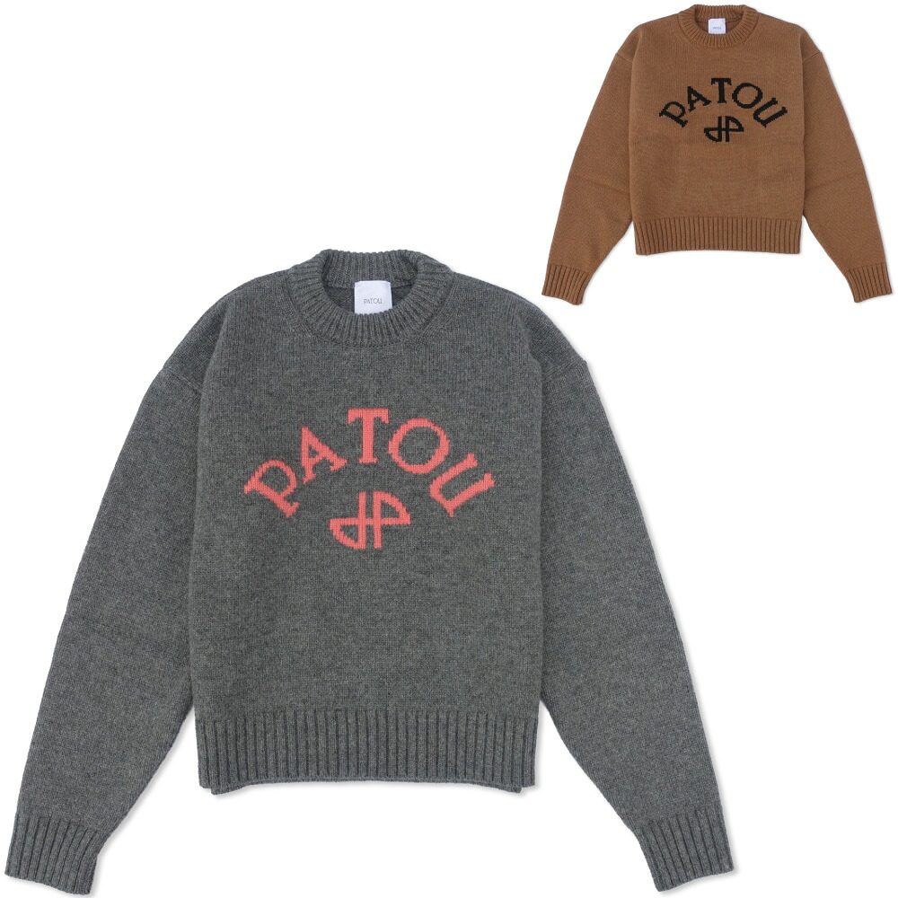 PATOU パトゥ パトゥロゴ&JPモノグラム クルーネックセーター ウール &ウールカシミア 長袖 KN3708101 969G WINTER SLATE 817B DRIFTWOOD CREWNECK PATOU JP JUMPER|Day Tripper