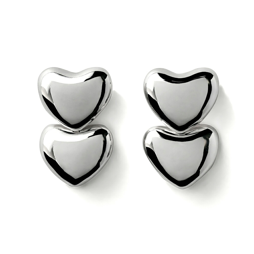 ANNIKA INEZ アニカイネズ デュアルハートシェイプボリュームイヤリング Dual Voluptuous Earrings シルバー E951 SILVER｜Day Tripper
