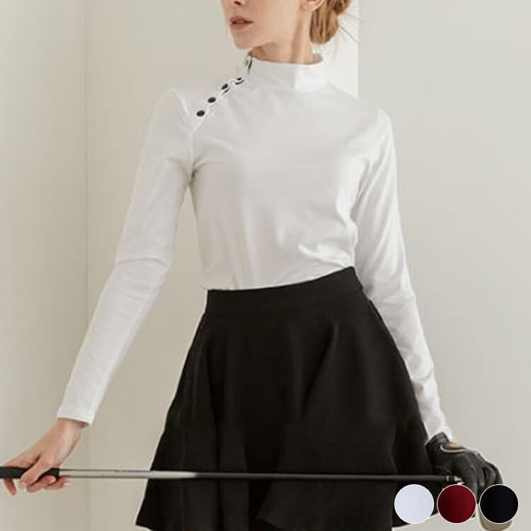 韓国限定 ゴルフウェア  トップス ロンＴ 楽天市場】ゴルフウェア レディース 韓国 Tシャツ 長袖 ジップ ハーフ