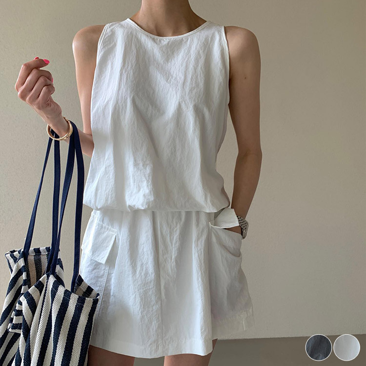 gajessリネンミニスカート　タンクトップ Linen tank | Gajess