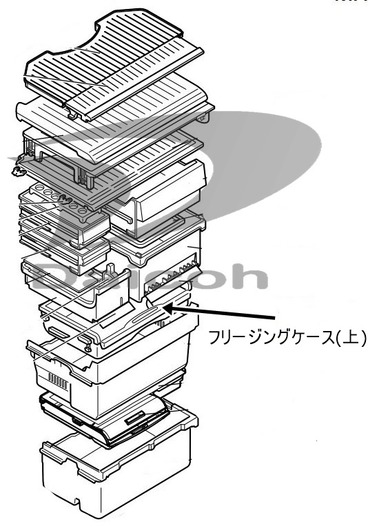 三菱 M20WK8414 冷蔵庫【MR-BX53X、MR-JX48LX、MR-JX53X】用フリージングケース(上)画像