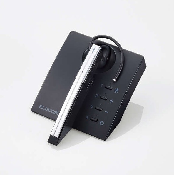 【純正品・新品】ELECOM　LBT-HSC50PCSV　Bluetooth片耳ヘッドセット/コントローラー内蔵充電ドック付/ノイズキャンセル対応 ※日時指定不可