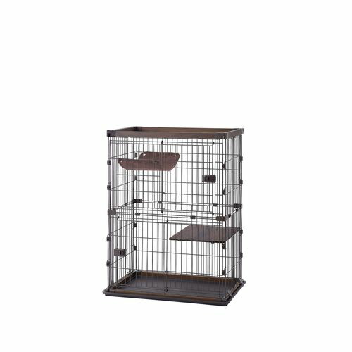 ウッディキャットケージ 2段　ブラウン ウッディキャットケージ 2段 ブラウン DCM 猫用室内用品 2段