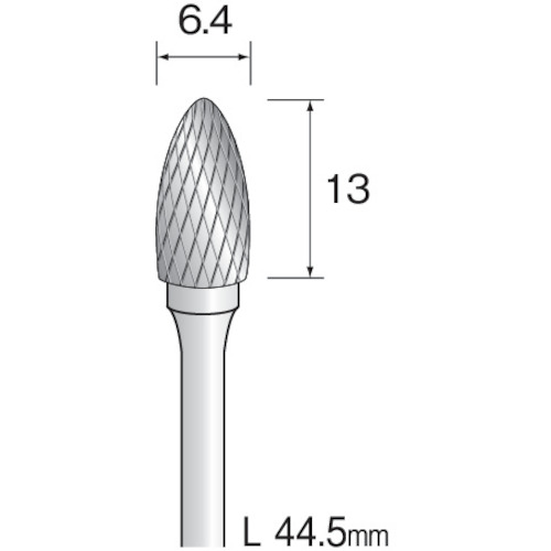超硬カッター クロスカット Φ6.4 軸径3.0mm BC2273 ミニモ