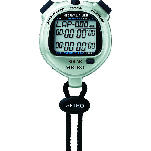 ストップウオッチソーラー インターバル シルバー SVAJ101 SEIKO