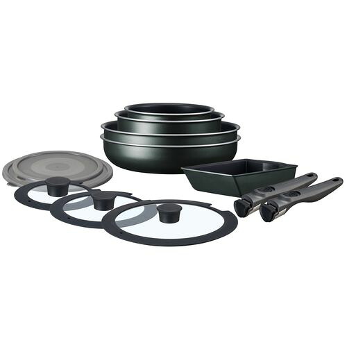 TERACOAT 12点セット EHDC-T12S ダークグリーン 12点セット アイリスオーヤマ 調理 フライパン 鍋 新生活 1人暮らし 自炊 料理 セット 取り外し