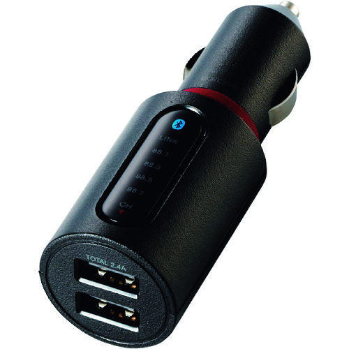 Bluetooth(R)FMトランスミッター(2.4A/2ポート) LATFMBT03BK エレコム OA用品 周辺機器