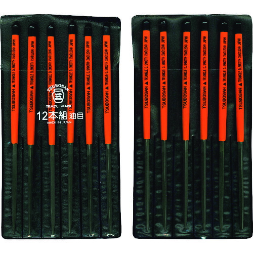 組ヤスリ 12本組 三角 油目 SA01204 ツボサン 研削研磨用品 ヤスリ