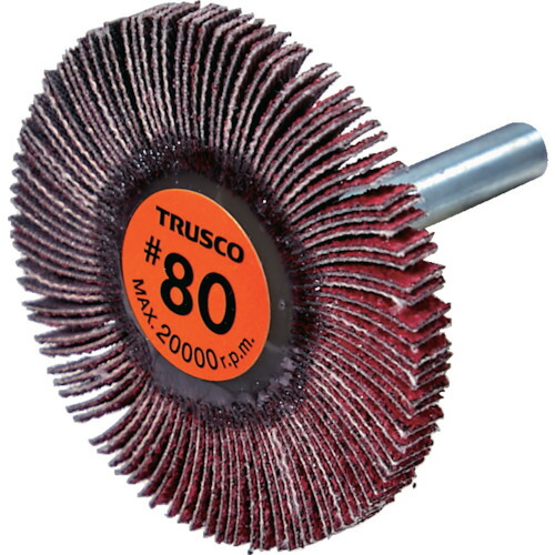 セラミックフラップホイール 軸径6mm #80 外径50X幅5 5個入 TCF5005CE80 TRUSCO 研削研磨用品 フラップ軸付ホイール