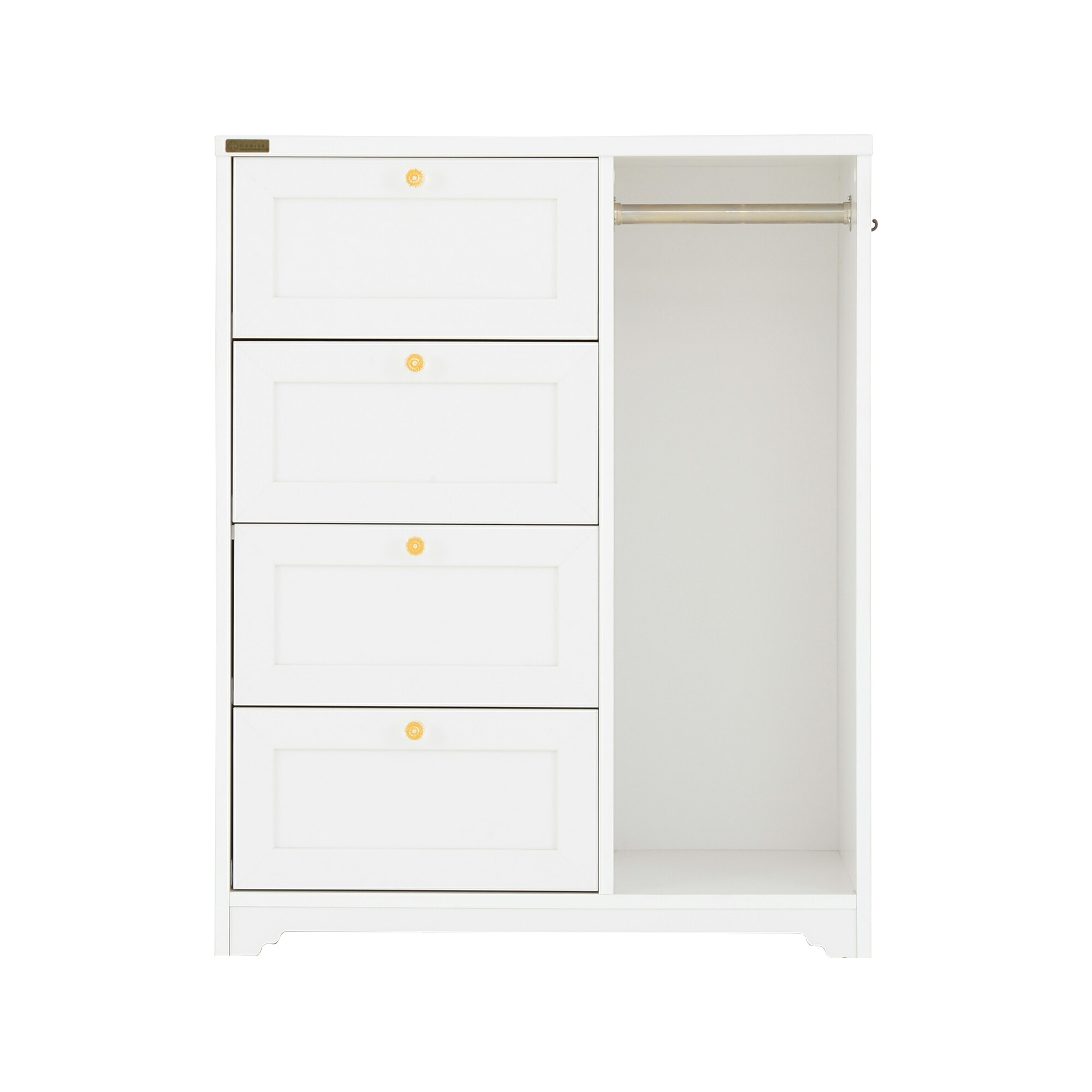 ANRI ハンガー AN100-80H ホワイト W80×D40×H100cm 4FUL ハンガーラック コンパクト ワードローブ かわいい ホワイト