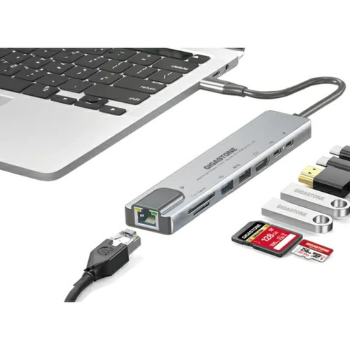 65W超急速充電ハブ 8in1 5Gbps高速転送 Type-C Hub GJ-HUB-P870 Gigastone USB-C hub 7ポート PD 4K HDMI SDカード MacBook対応 iPad Pro 100W