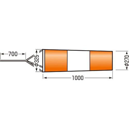 ファインメッシュ吹き流し 小 640S_4116 横:1000mm つくし