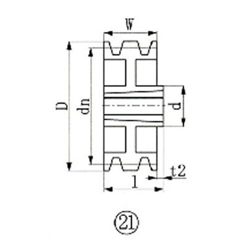 ブッシングプーリー SPA 溝数3 SPA3003_1131 データム径:300mm EVN 15,955円