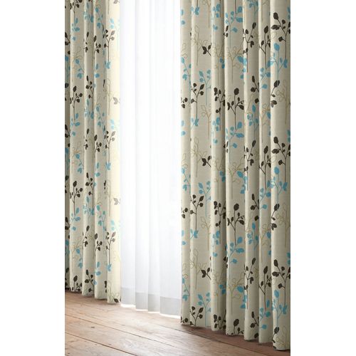 カーテン トレスコ 2枚入 ブルー 100×200cm ユニベール