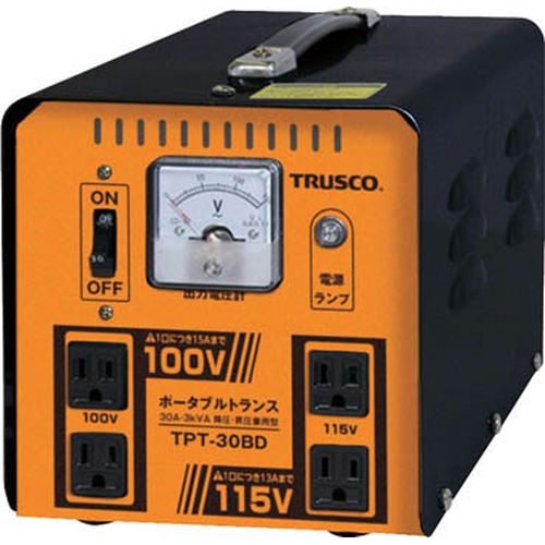 ポータブルトランス ３０Ａ ３ｋＶＡ 降圧・昇圧兼用型 TPT30BD ＴＲＵＳＣＯ