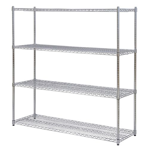 25φスチールラックセット 4段 1515 SR-1515 メッキ 幅150x奥行45x高さ150cm エイ・アイ・エス