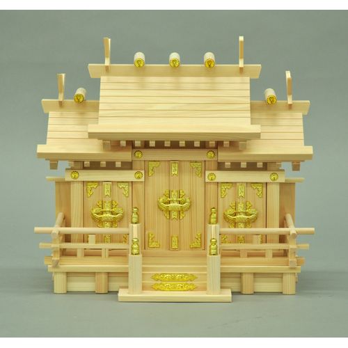 お神札が簡単に入る神棚 国産桧 謙信特小 ナチュラル 41x18.5x35cm エイ・アイ・エス