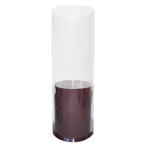 投げ込み什器/ワンタッチ組立式/スリムタイプ/6台入 J012-W 木目 高さ:900mm×直径:270mm(円筒形) 陳列台高さ:地上340mm EXPLORE