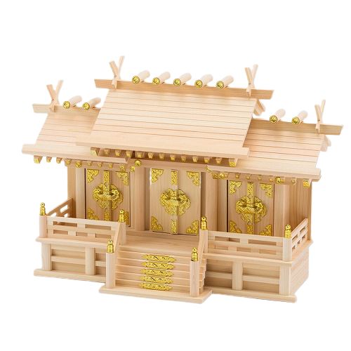 屋根違い三社 中低床 桧 神棚の里