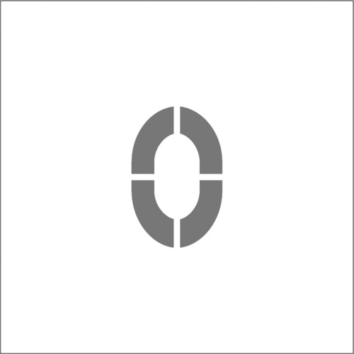 ステンシル マグネット 0 文字サイズ100×65mm ASTM010065 IM