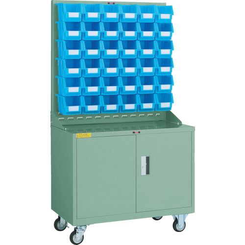 パネルコンテナラック 移動式保管庫付 コンテナ中X36 HT-0936N-C TRUSCO
