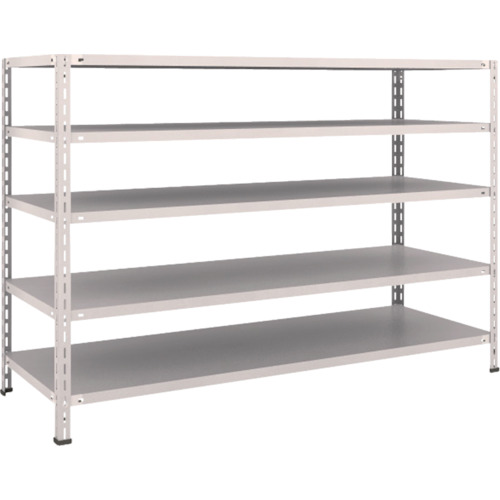 軽量棚 中棚ボルトレス型1800X600X1200 5段 ネオグレー L46W-15 TRUSCO