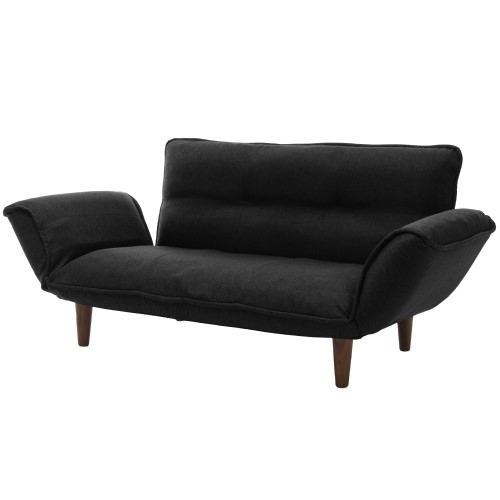 日本製 カウチソファ 二人掛け 和楽の極 A01p-564BK ダリアンブラック セルタン