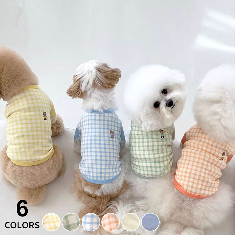 可愛い 犬服 猫服 春秋 新作 ペット チェックシャツ 猫 タイディ ビション シュナウザー お散歩 お出かけ 犬 服 猫服 犬用 ペット用品 ID4671