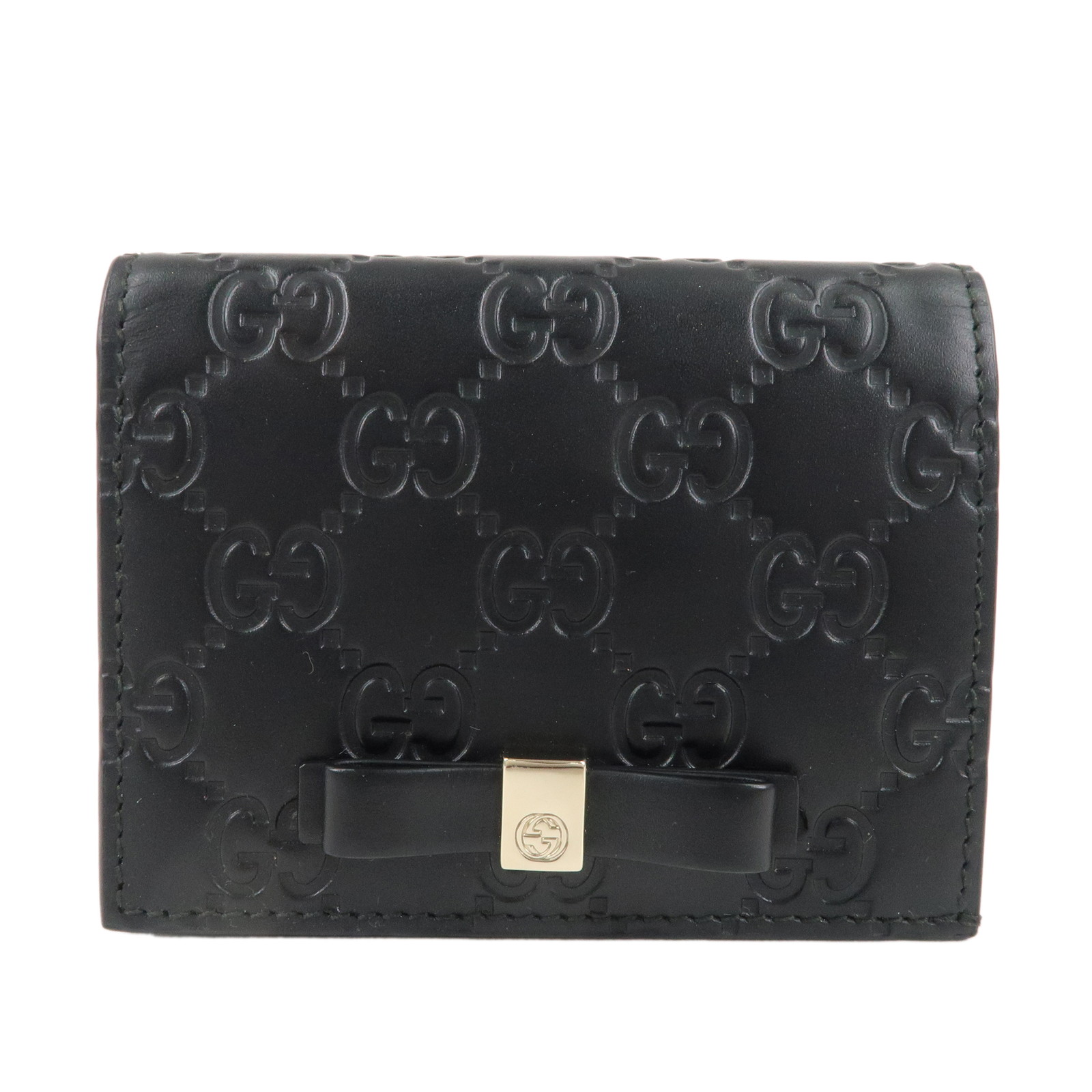 【新品・未使用】希少！ グッチ 財布  カードケース　シマ・ブラック　リボン 楽天市場】GUCCI グッチ グッチシマ リボン レザー カードケース