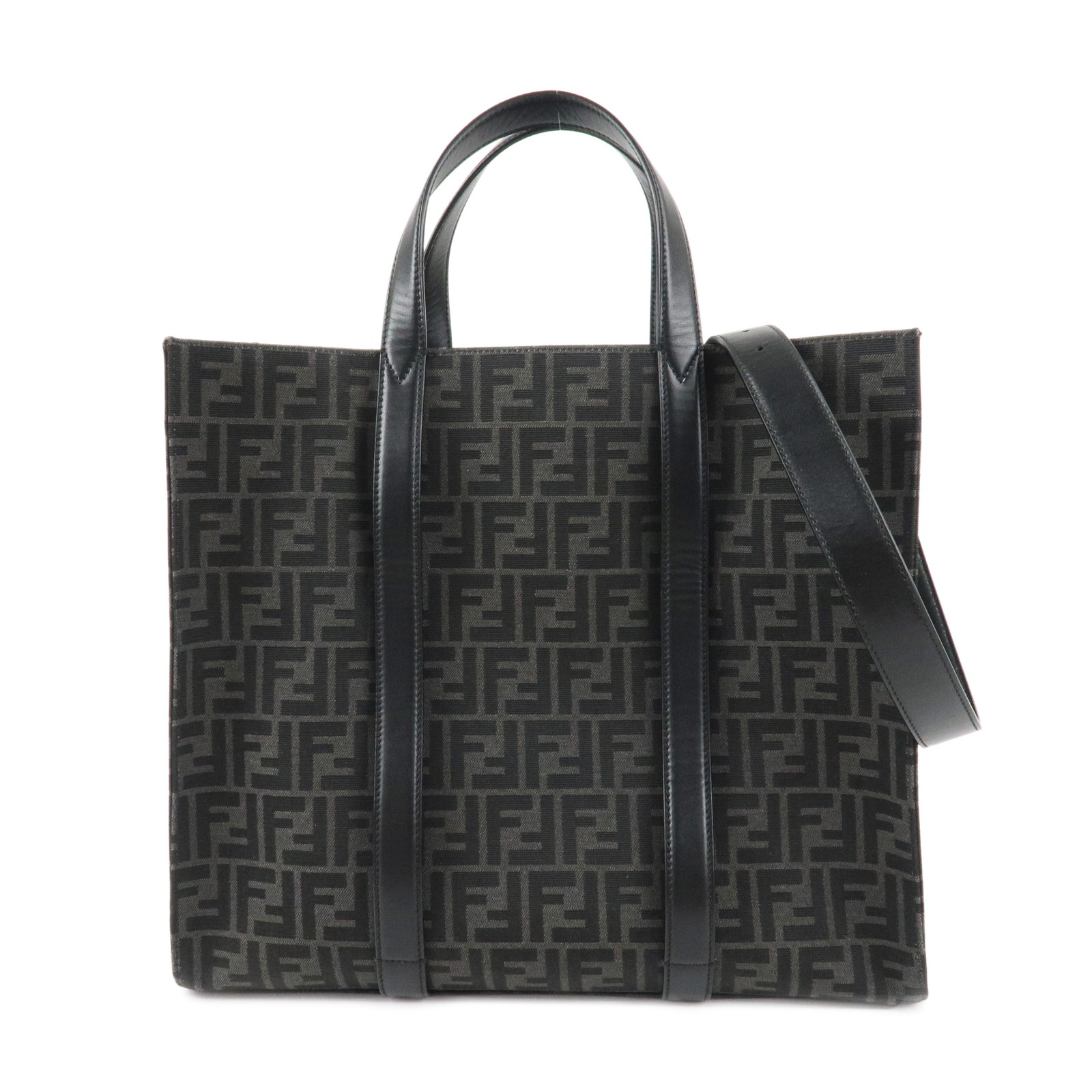 美品　FENDI フェンディ ズッキーノ　キャンバス　レザー　肩掛　トートバッグ FENDI/フェンディ】 ズッキーノ トートバッグ キャンバス/レザー