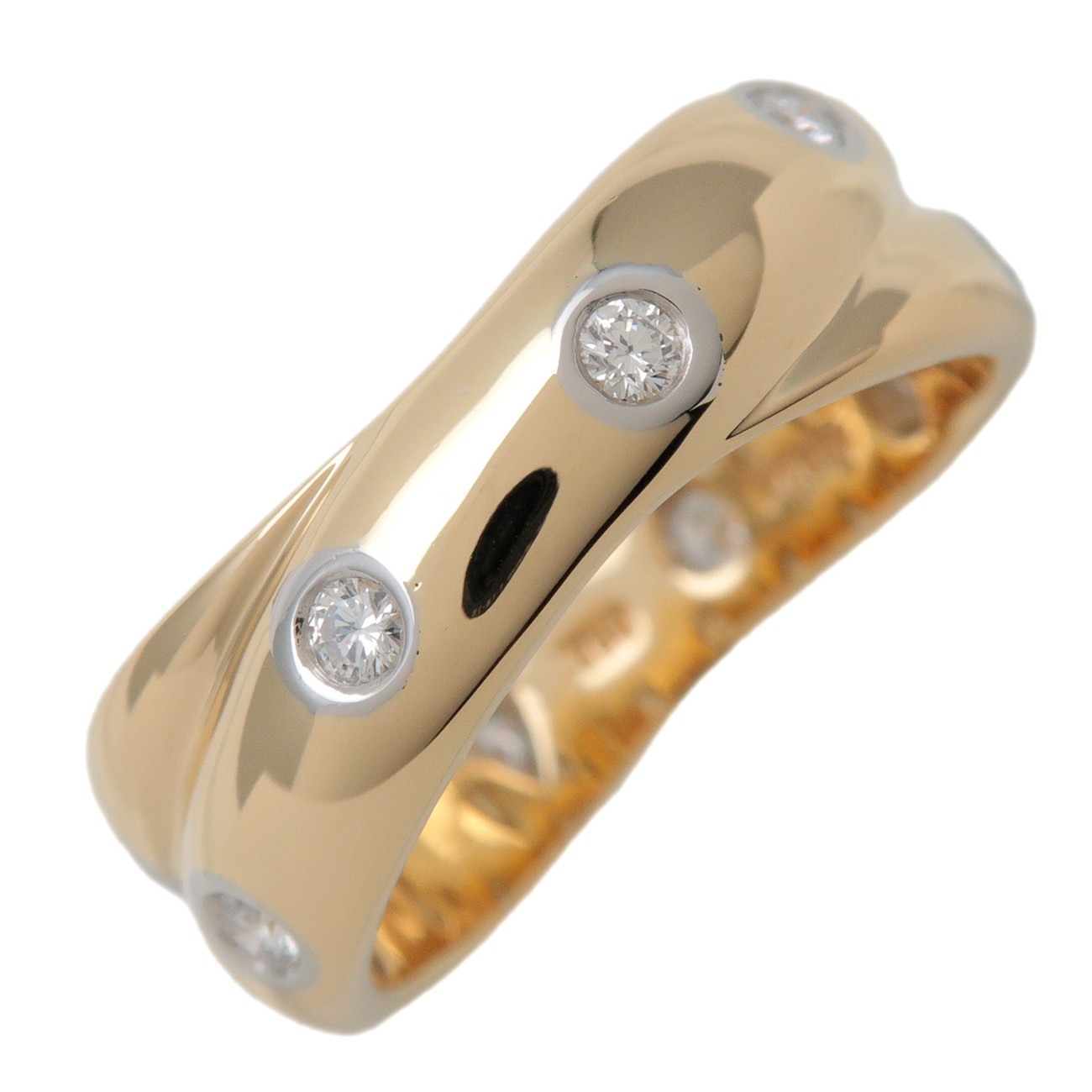 専用ティファニー K18YG PT950ダイヤモンド ドッツ リング ティファニー ダイヤモンド ドッツ リング K18YG Pt950 8号